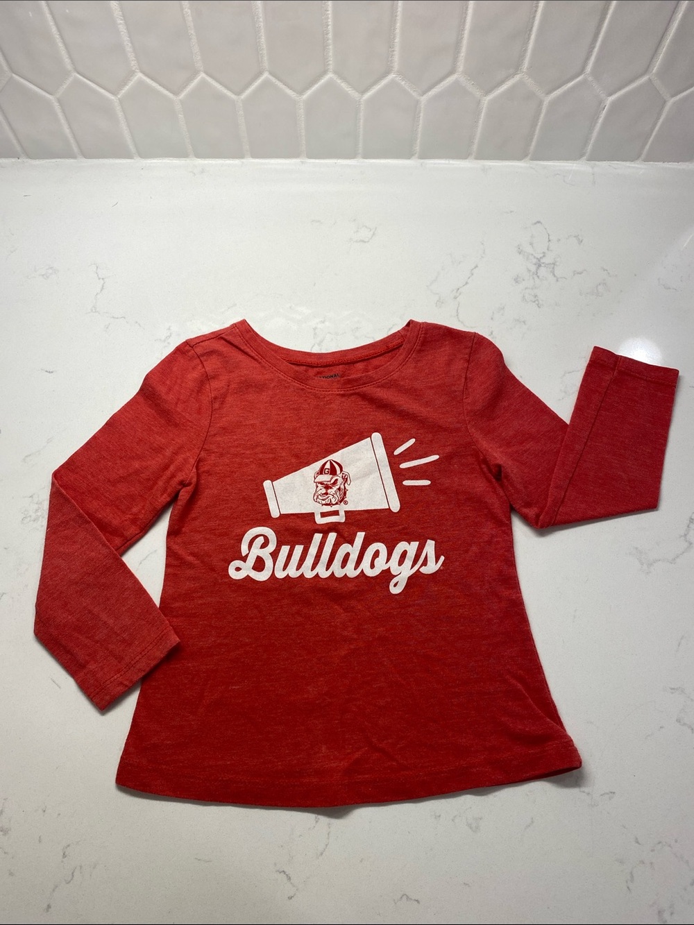 National Collegian Georgia Bulldogs Cheer Long Sleeve T-Shirt Lightweight Sz 3T